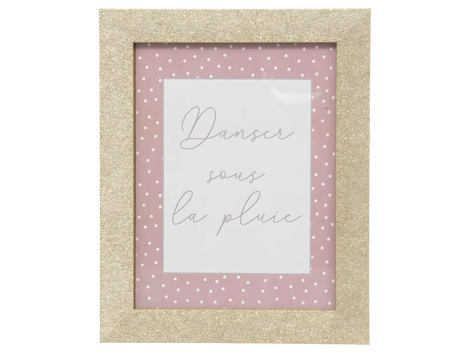 Lot de 3 Cadres Photos en Bois doré pailleté et Verre