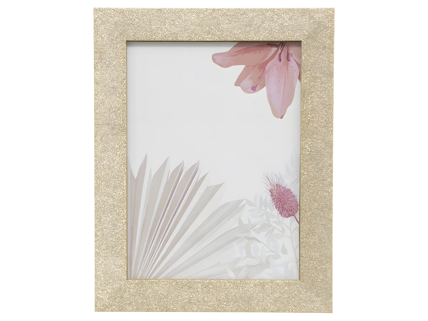 Lot de 3 Cadres Photos en Bois doré pailleté et Verre