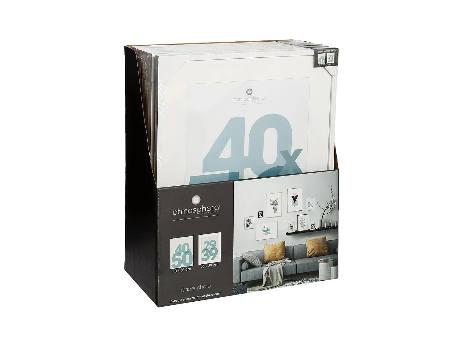 Cadre photo en Bois Blanc pour Photo 40 x 50 cm