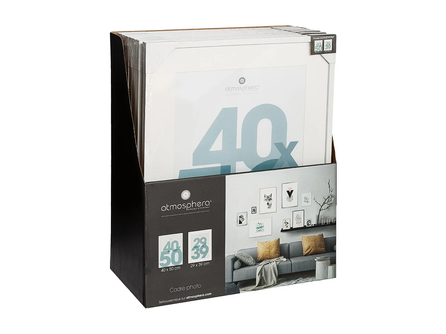 Cadre photo en Bois Blanc pour Photo 40 x 50 cm