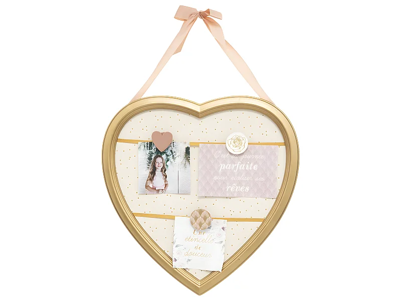 Pêle mêle mural enfant Coeur doré 3 Photos