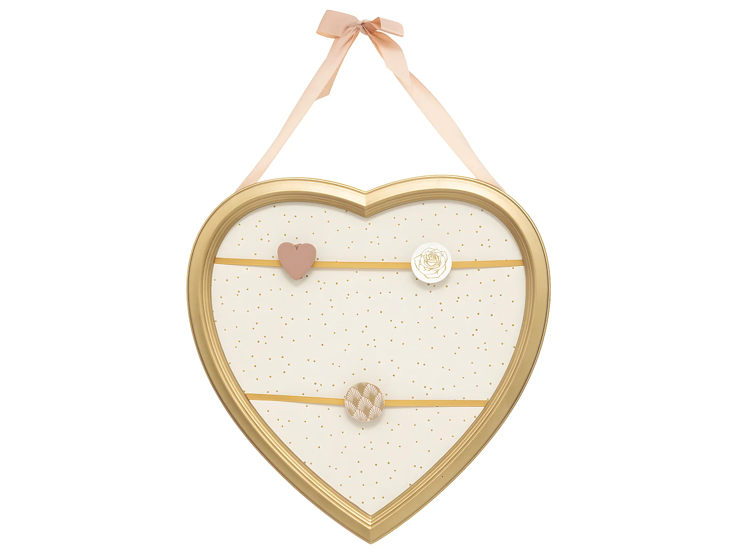 Pêle mêle mural enfant Coeur doré 3 Photos