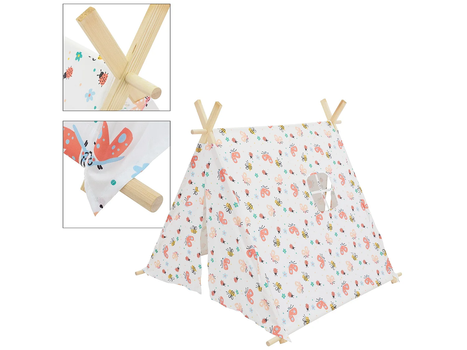 Tente de tipi avec fenêtre intérieur/exterieur jeu classique pour enfants ECD Germany