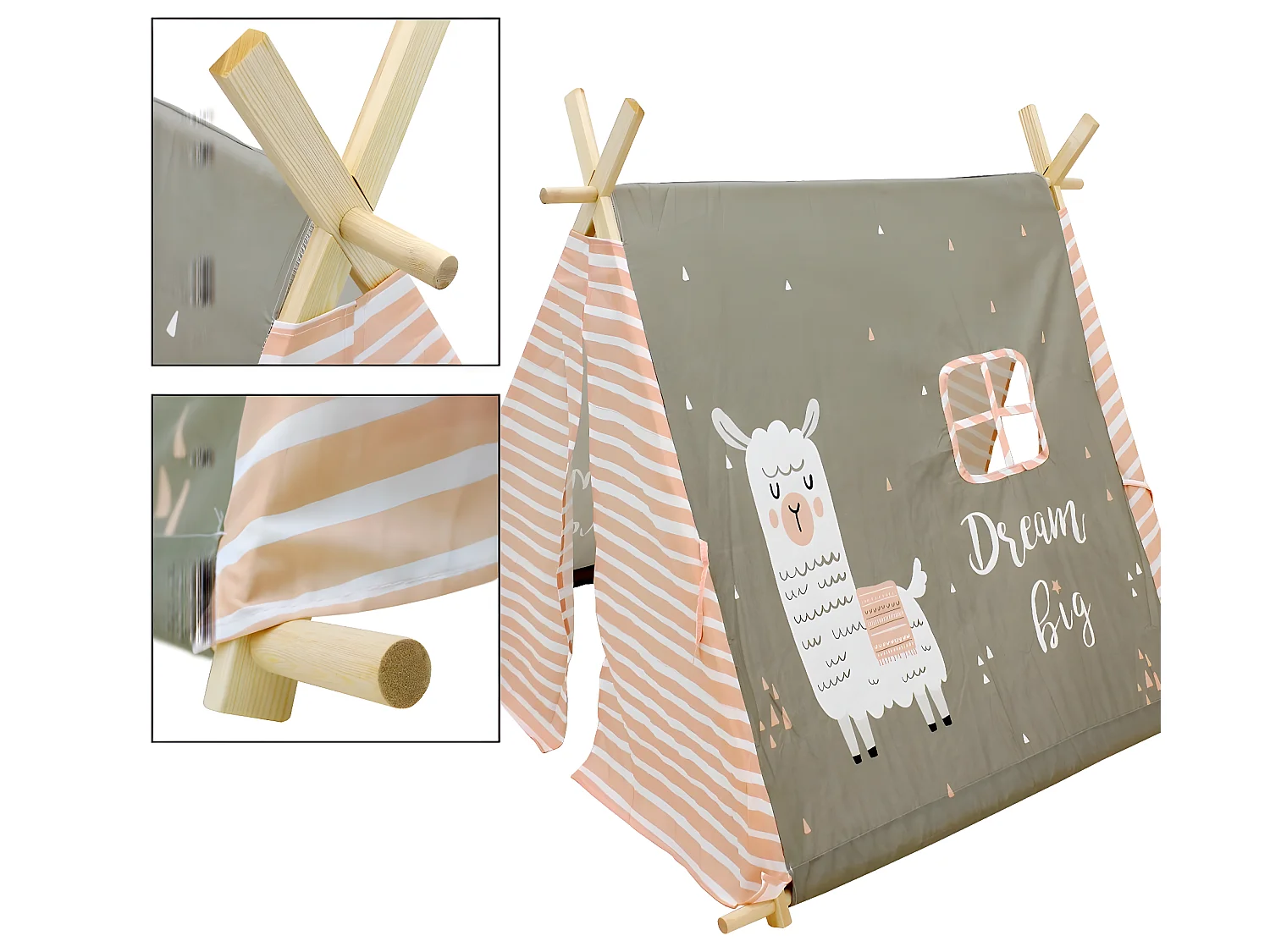 Tente de jeux pour enfants, motif lama turquoise ECD Germany