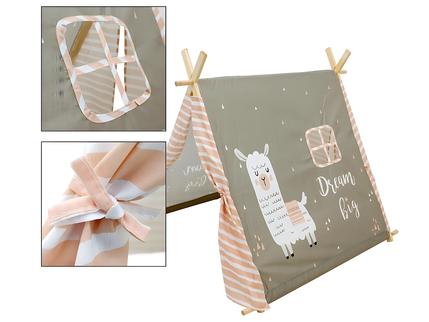 Tente de jeux pour enfants, motif lama turquoise ECD Germany