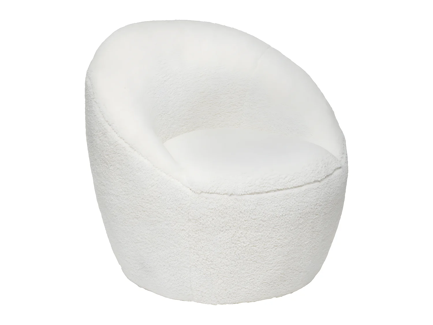Fauteuil tissu Blanc à bouclettes H 70 cm