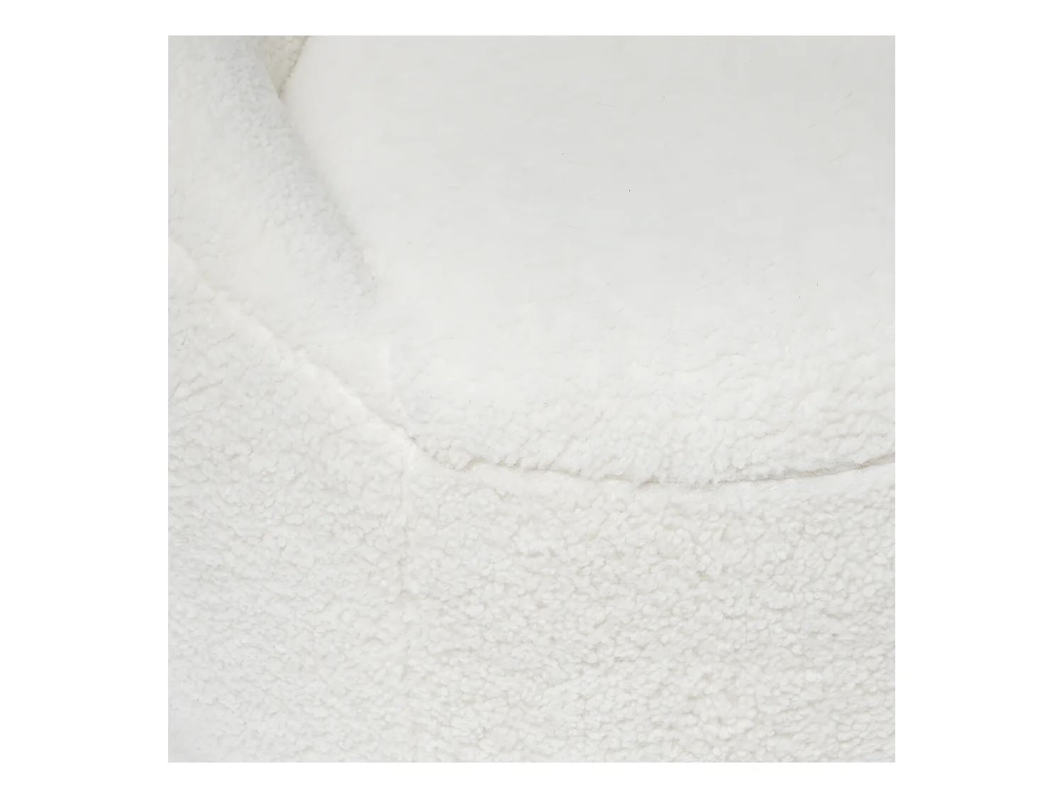 Fauteuil tissu Blanc à bouclettes H 70 cm