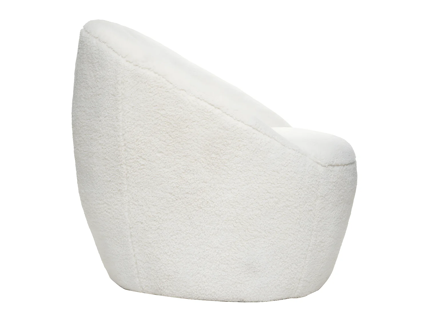 Fauteuil tissu Blanc à bouclettes H 70 cm
