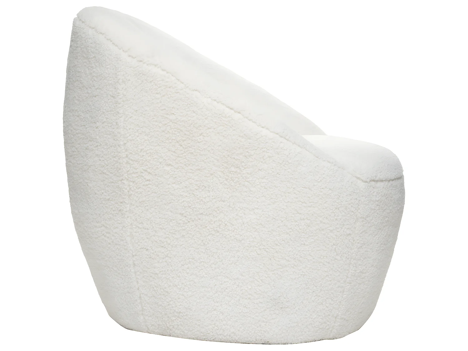 Fauteuil tissu Blanc à bouclettes H 70 cm