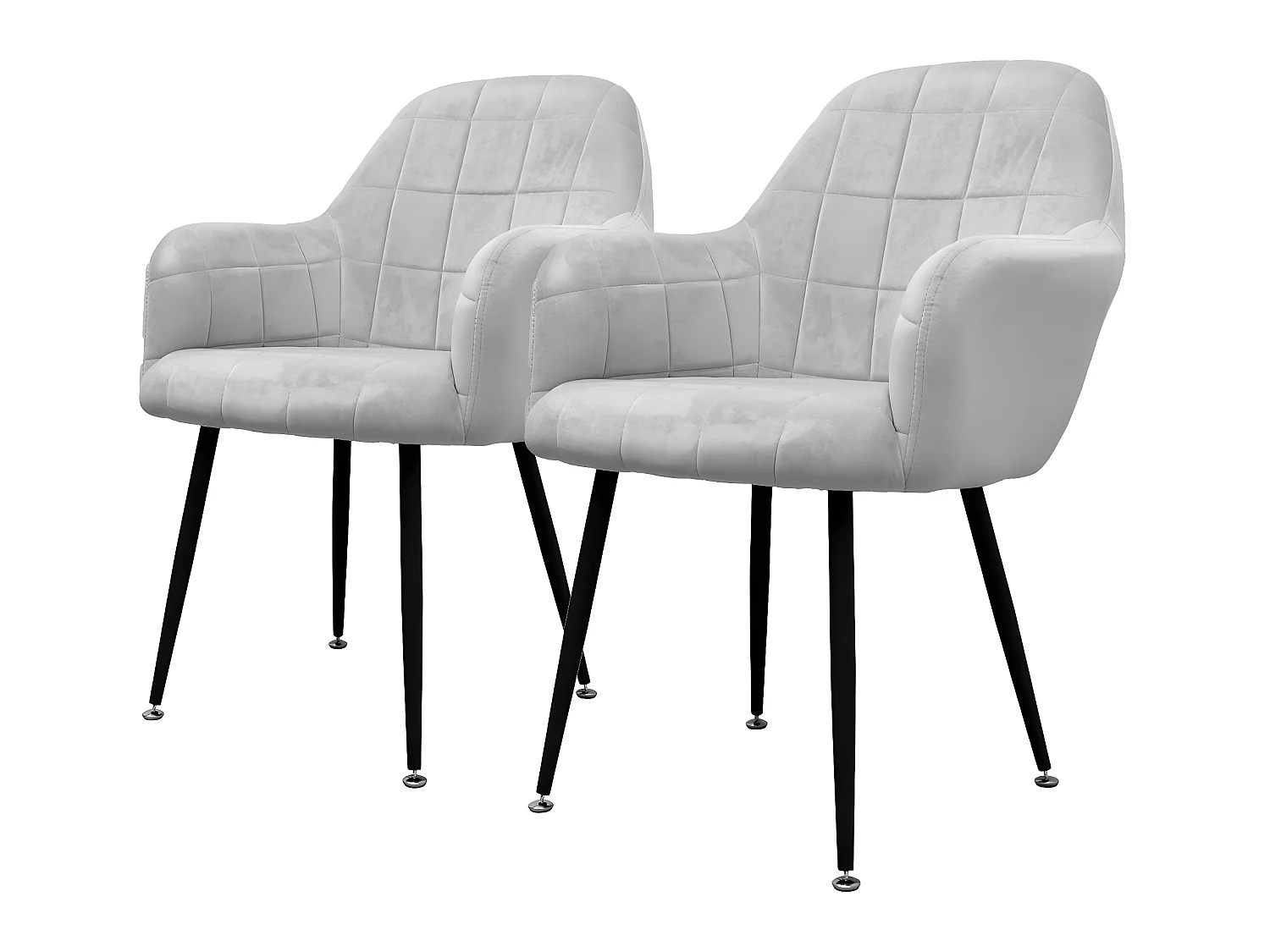 Set di 4 sedie da pranzo in velluto dal design retrò grigio ECD Germany