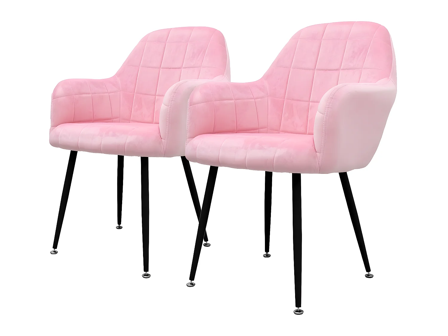 Set di 4 sedie da pranzo in velluto dal design retrò grigio ECD Germany