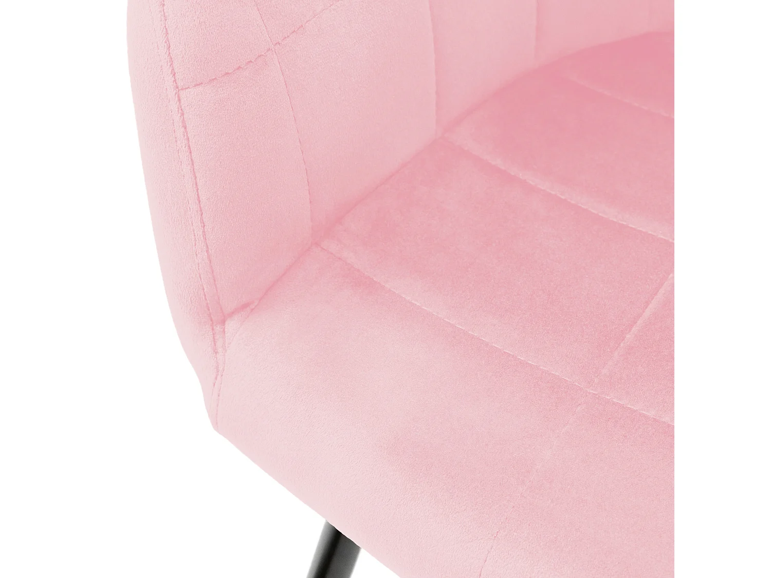 Lot de 4 chaises de salle à manger gris/rose dossier et accoudoirs ergonomiques revêtement en polyester résistant piètement en acier design élégant