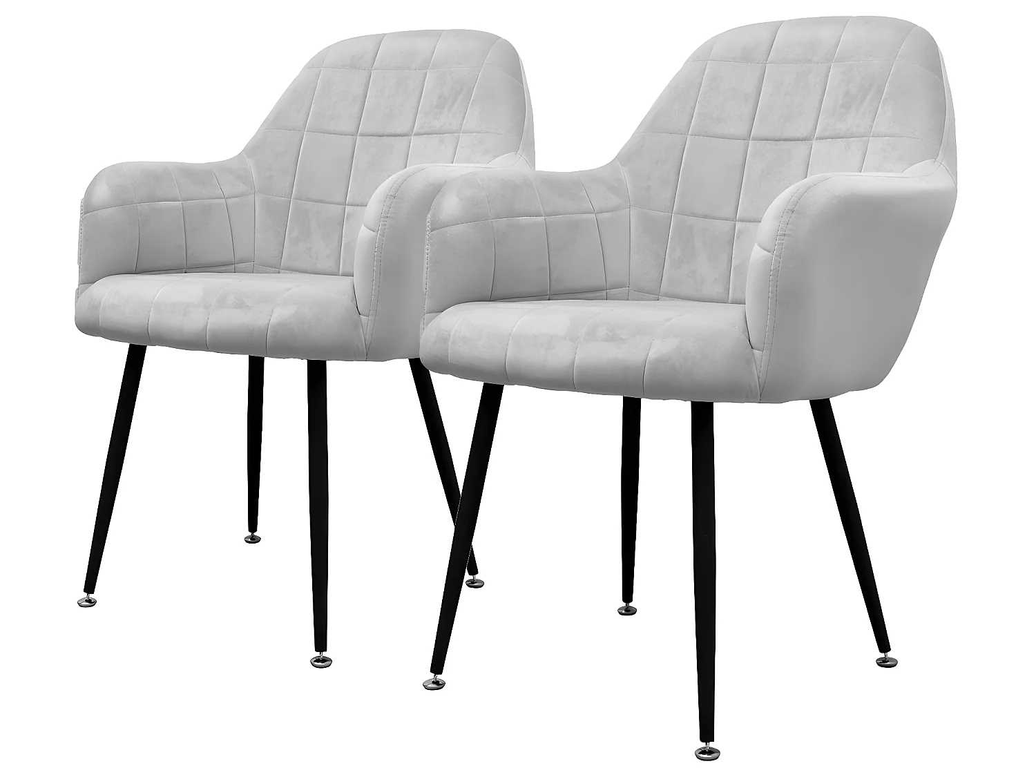 Lot de 4 chaises fauteuil design rétro velours cuisine gris rose ECD Germany