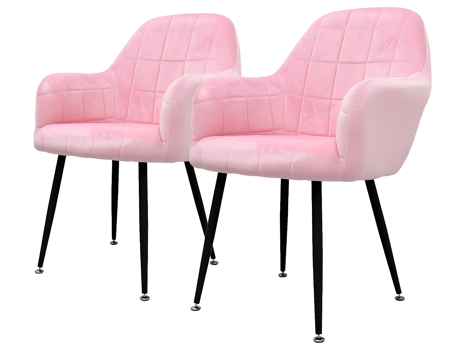 Lot de 4 chaises fauteuil design rétro velours cuisine gris rose ECD Germany