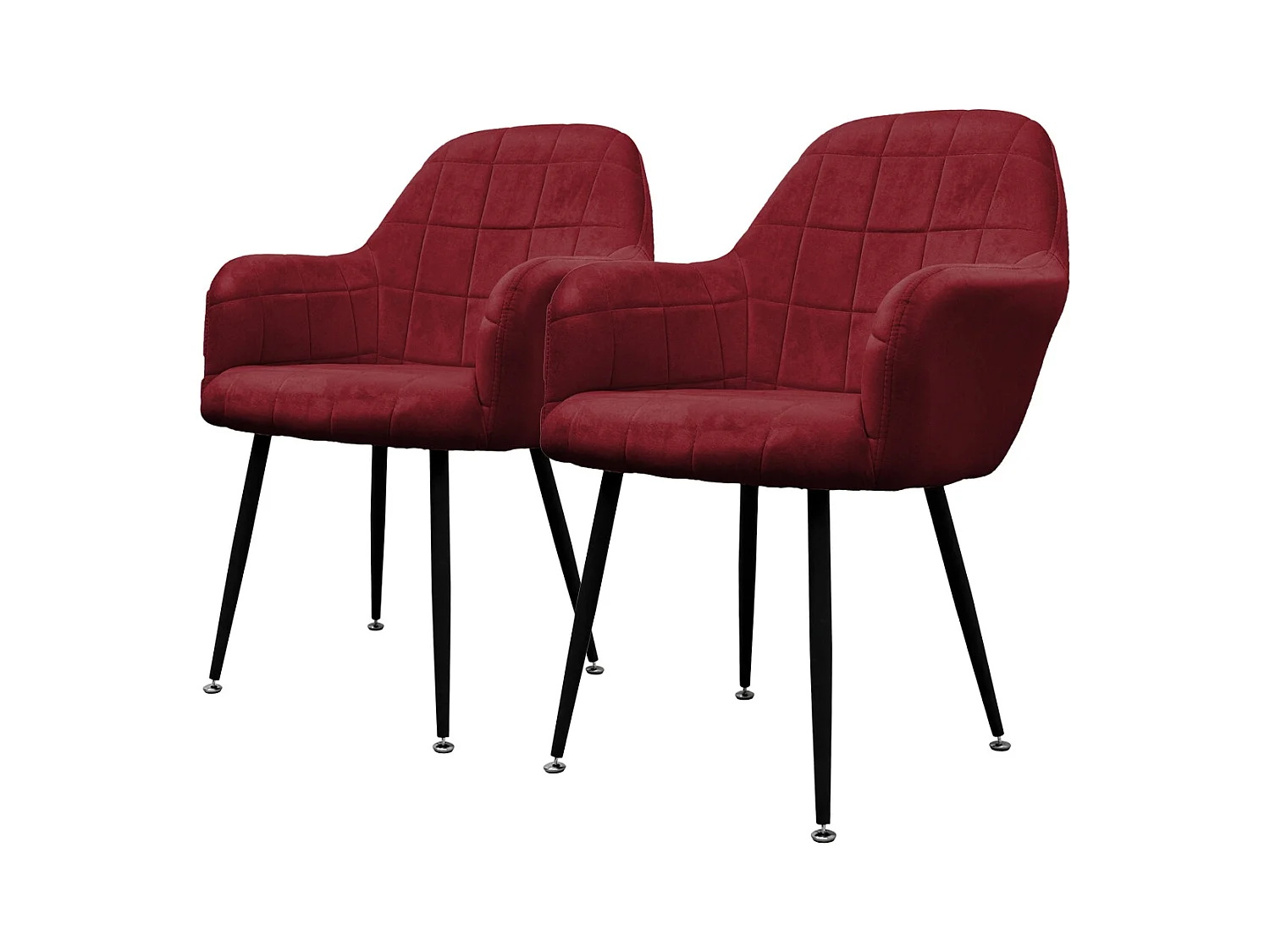 Juego de 4 sillas sillón comedor cuero burdeos oliva ECD Germany