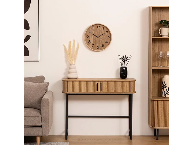 Meuble Console 2 portes en Bois et pieds en Acier L 100 cm
