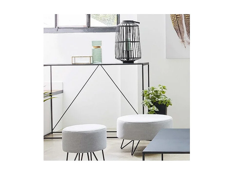 Meuble Console en Métal Noir L120 x H 85 cm