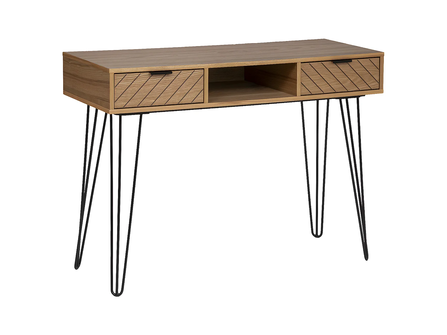 Meuble Console 2 tiroirs en Bois et Métal H 78.5 cm