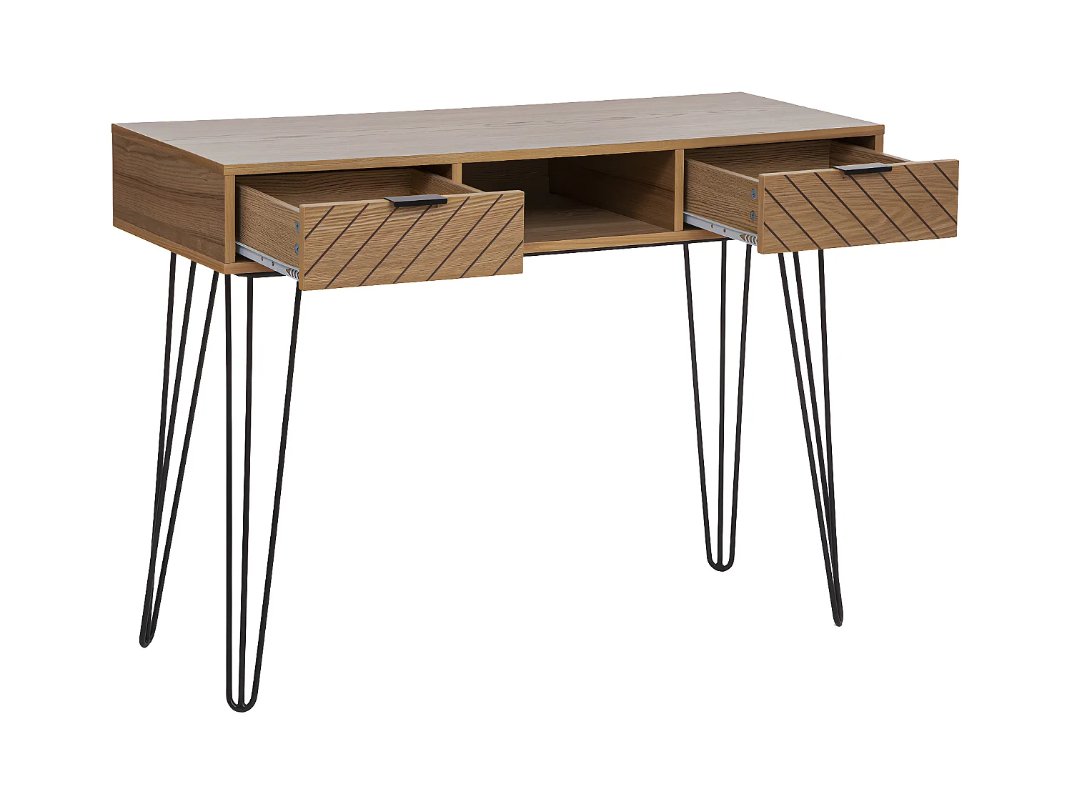 Meuble Console 2 tiroirs en Bois et Métal H 78.5 cm