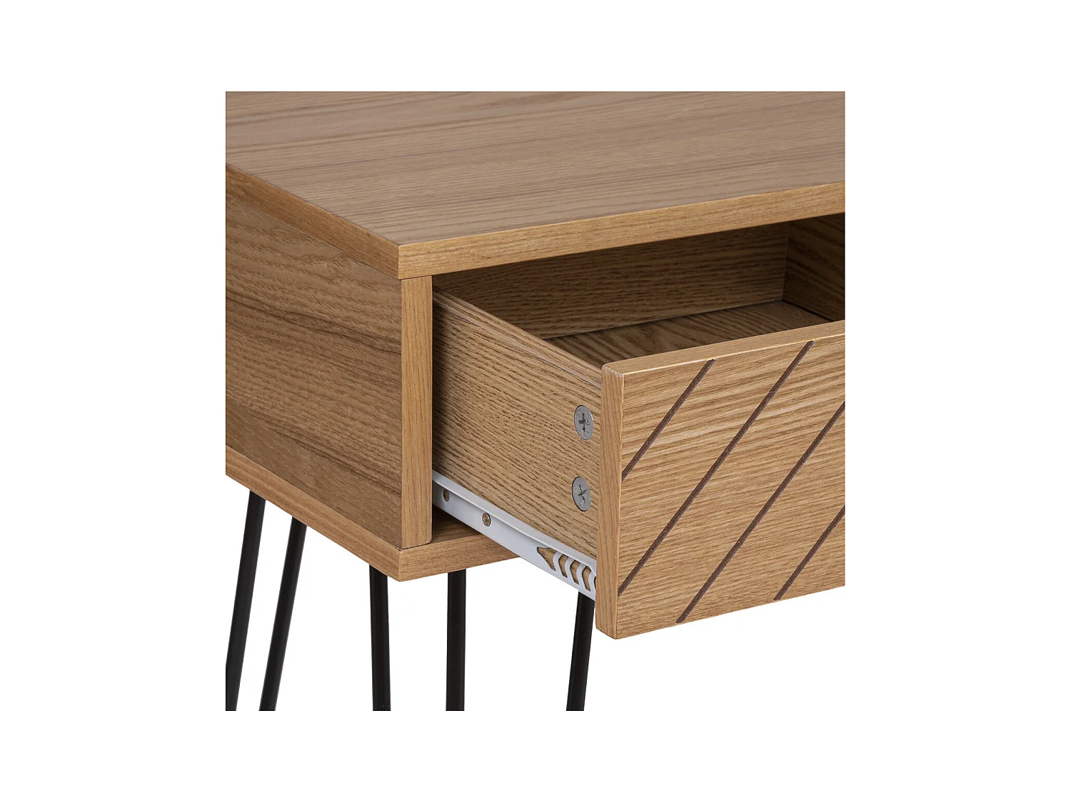 Meuble Console 2 tiroirs en Bois et Métal H 78.5 cm