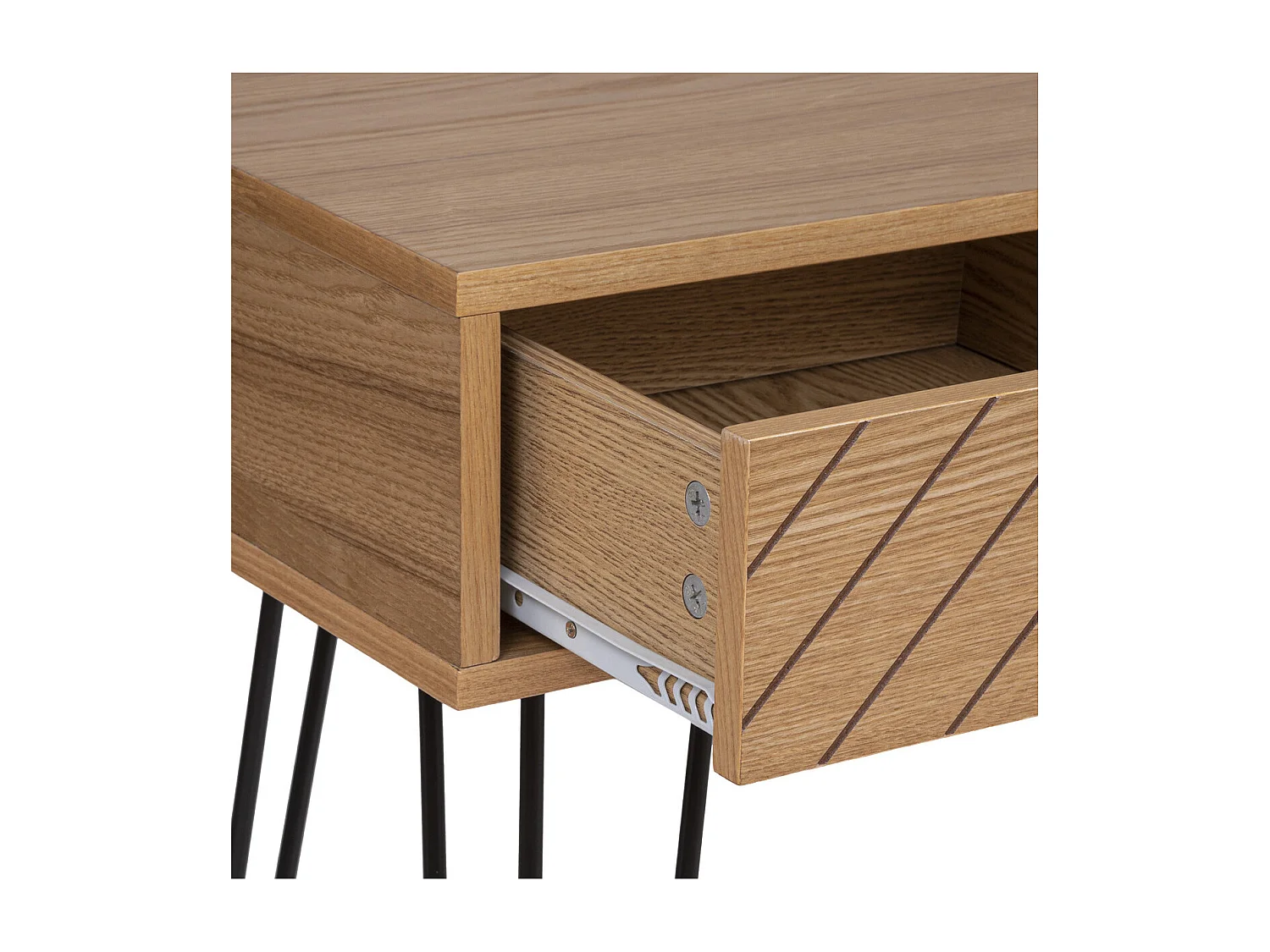 Meuble Console 2 tiroirs en Bois et Métal H 78.5 cm