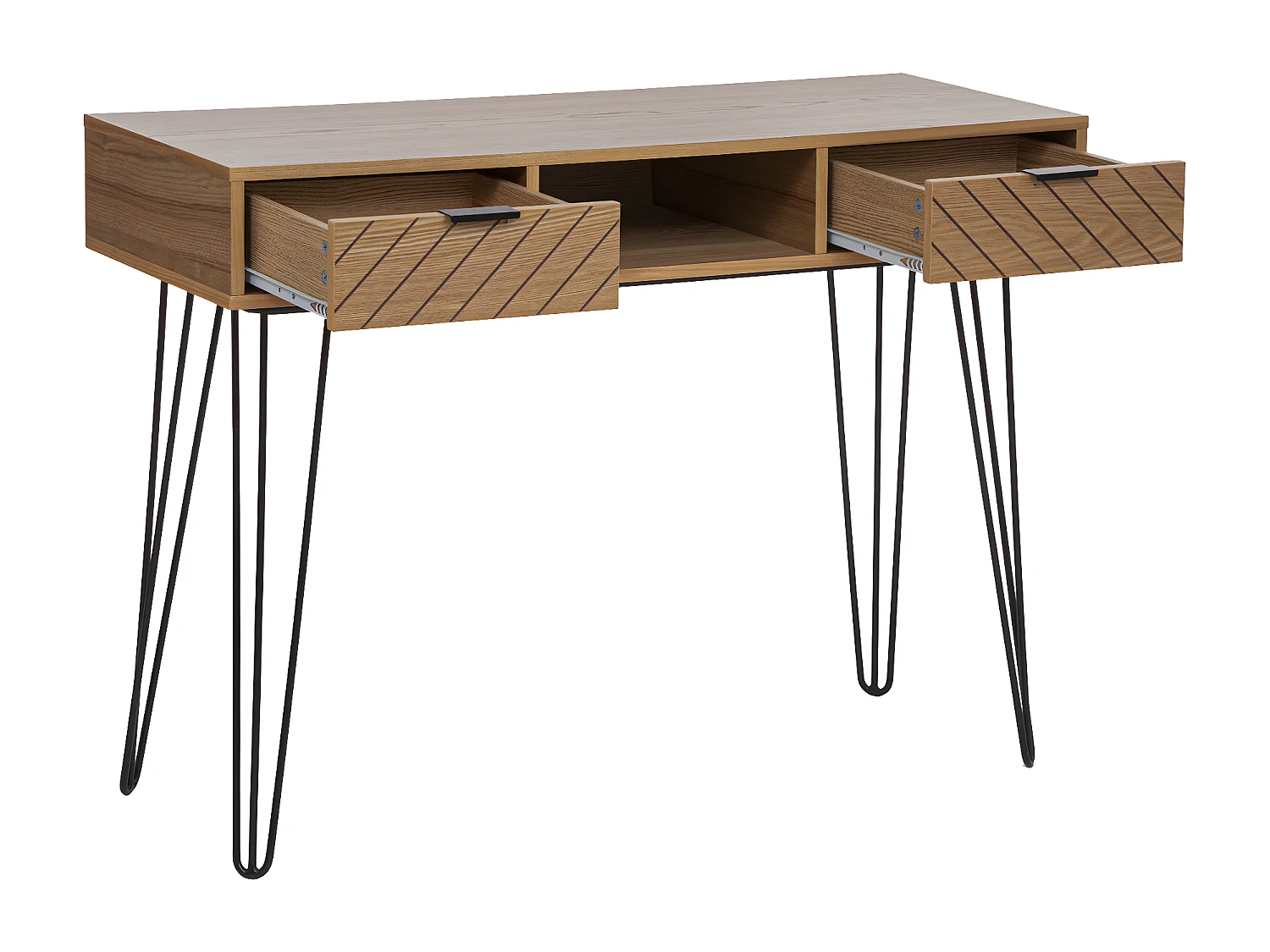 Meuble Console 2 tiroirs en Bois et Métal H 78.5 cm