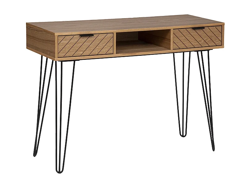 Meuble Console 2 tiroirs en Bois et Métal H 78.5 cm