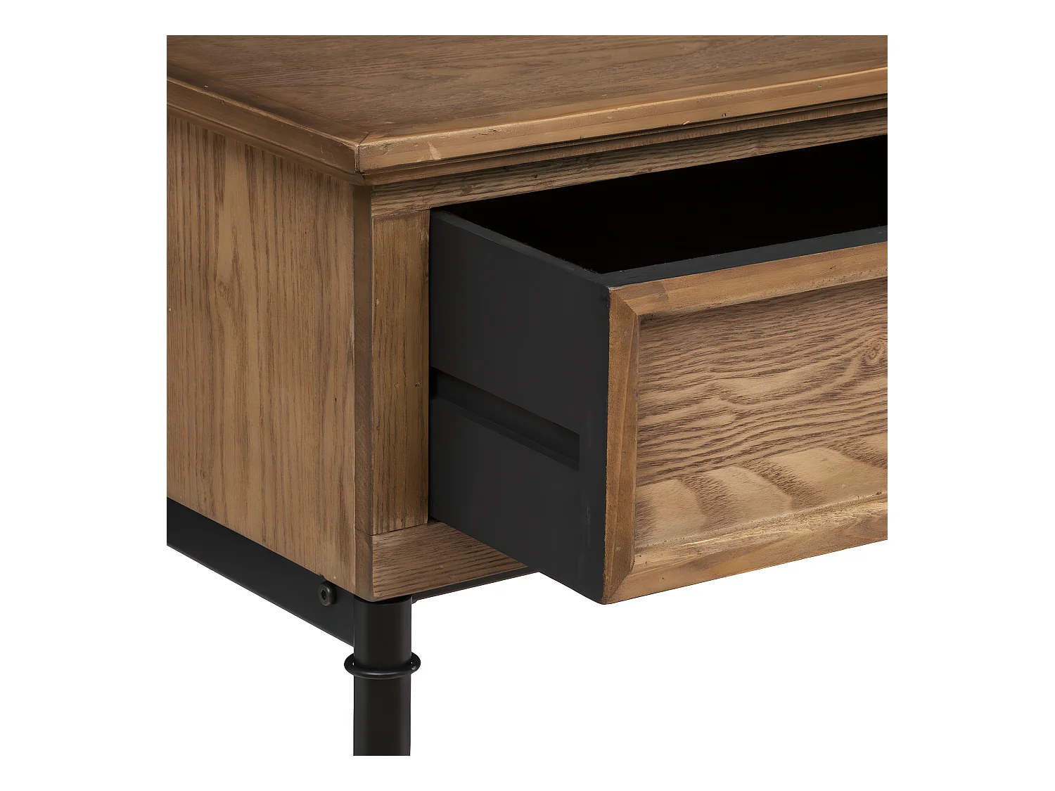 Meuble Console 2 tiroirs en Bois et Métal H 85 cm