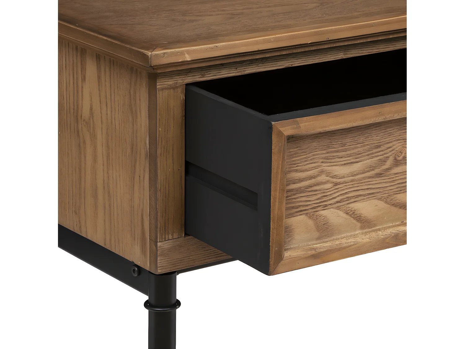 Meuble Console 2 tiroirs en Bois et Métal H 85 cm