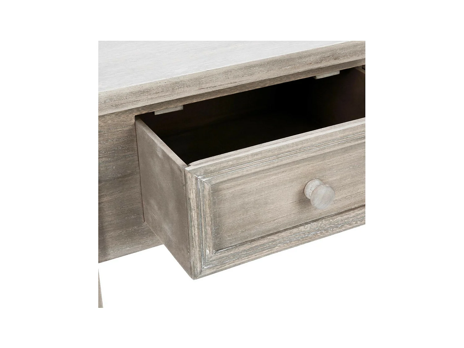 Meuble Console 2 Tiroirs en Bois effet Blanchi H 76 cm