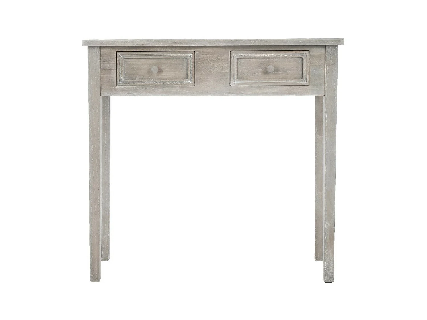 Meuble Console 2 Tiroirs en Bois effet Blanchi H 76 cm