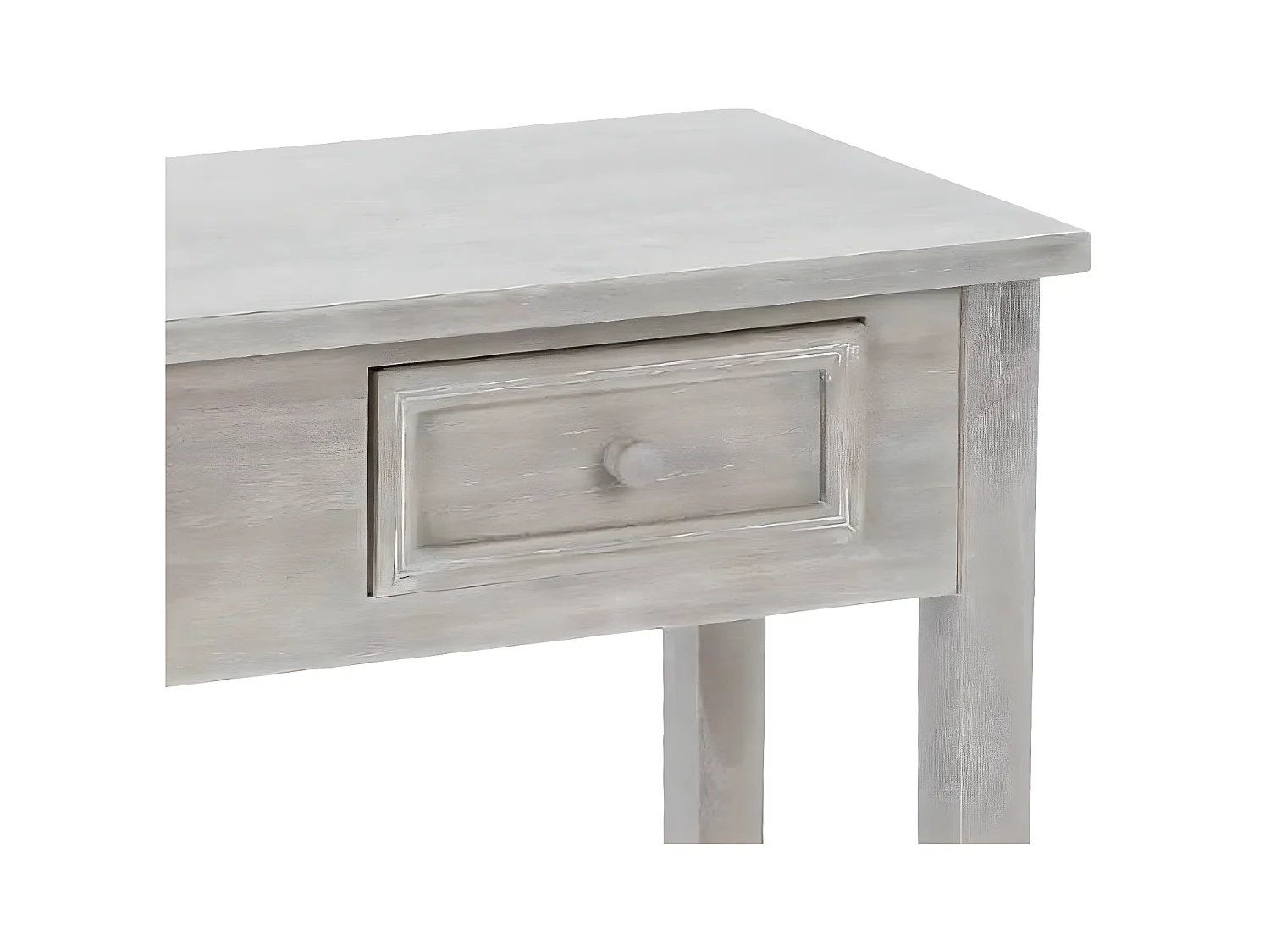 Meuble Console 2 Tiroirs en Bois effet Blanchi H 76 cm