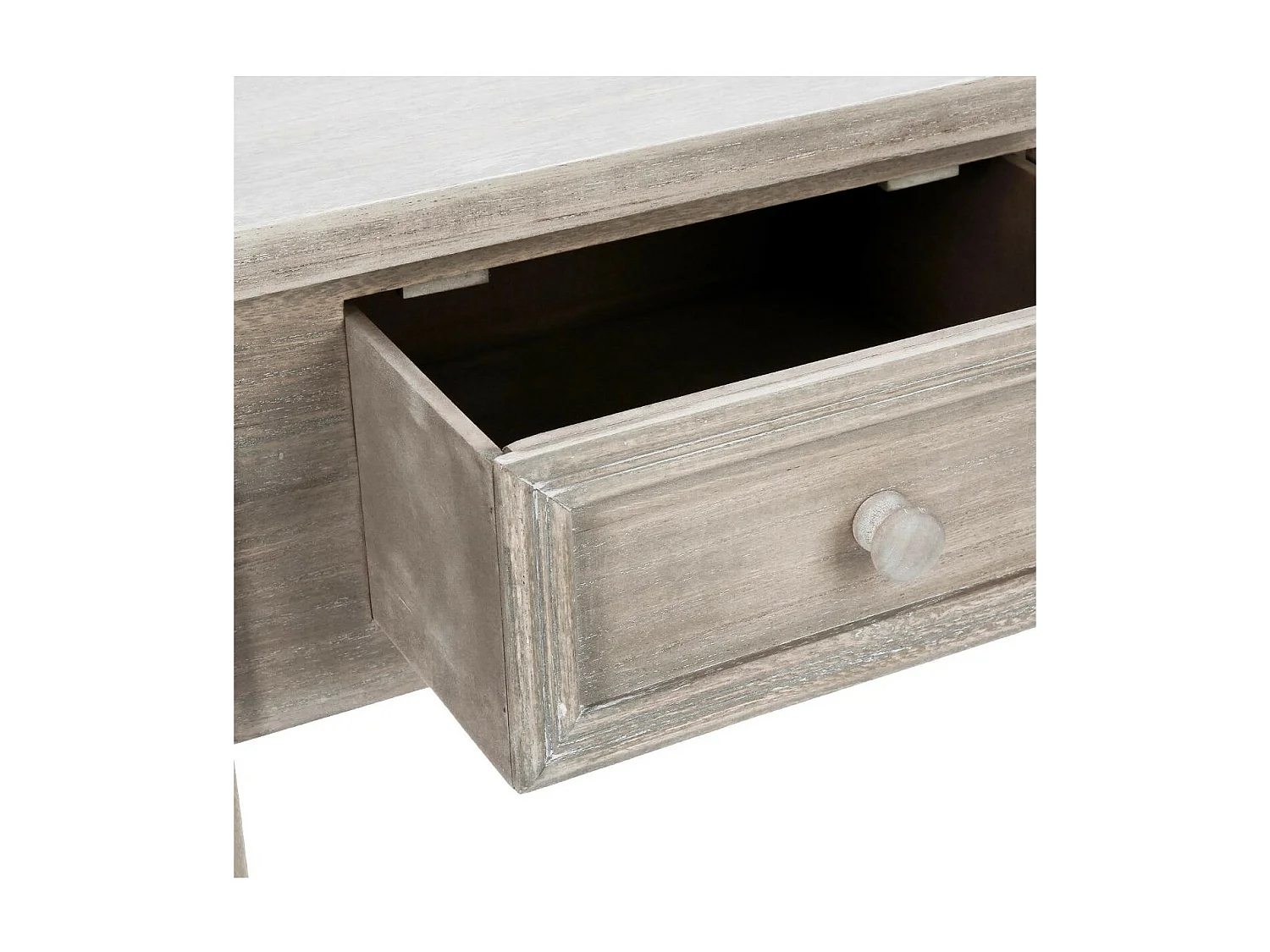 Meuble Console 2 Tiroirs en Bois effet Blanchi H 76 cm
