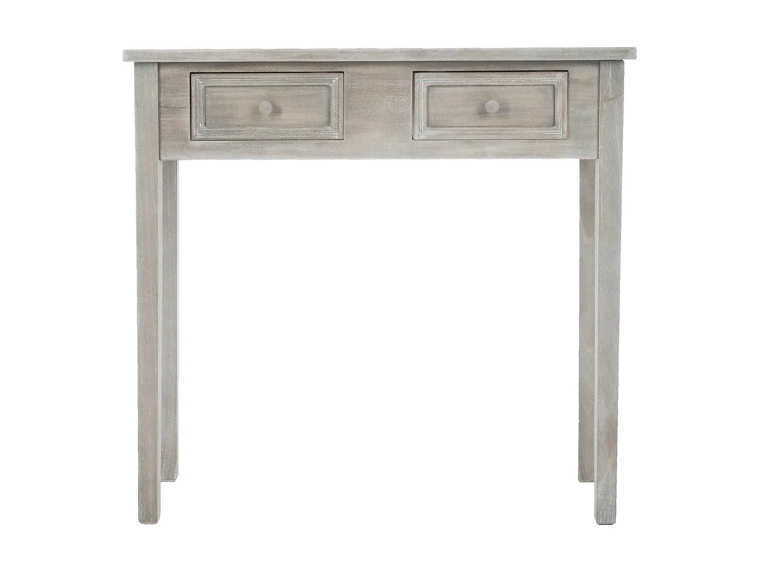 Meuble Console 2 Tiroirs en Bois effet Blanchi H 76 cm