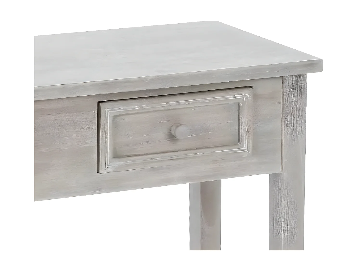 Meuble Console 2 Tiroirs en Bois effet Blanchi H 76 cm