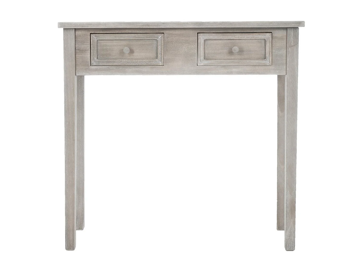 Meuble Console 2 Tiroirs en Bois effet Blanchi H 76 cm