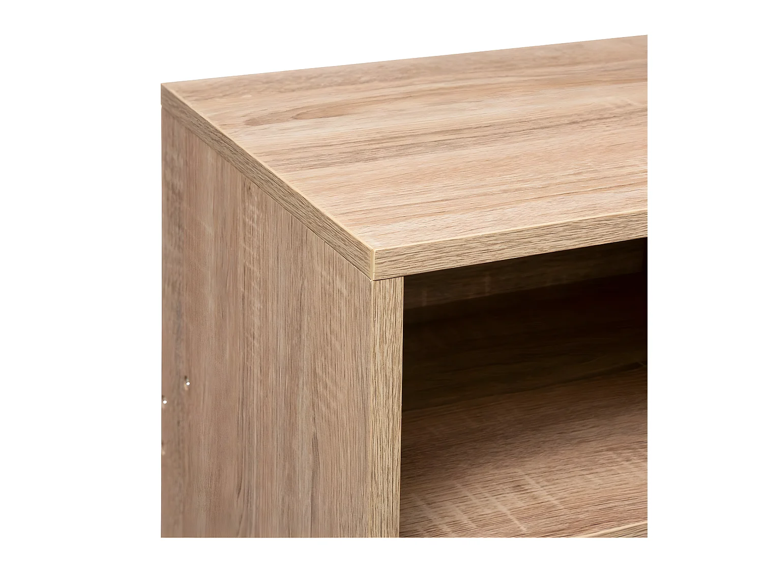 Meuble Console Bois clair 3 niches de rangement H 75 cm