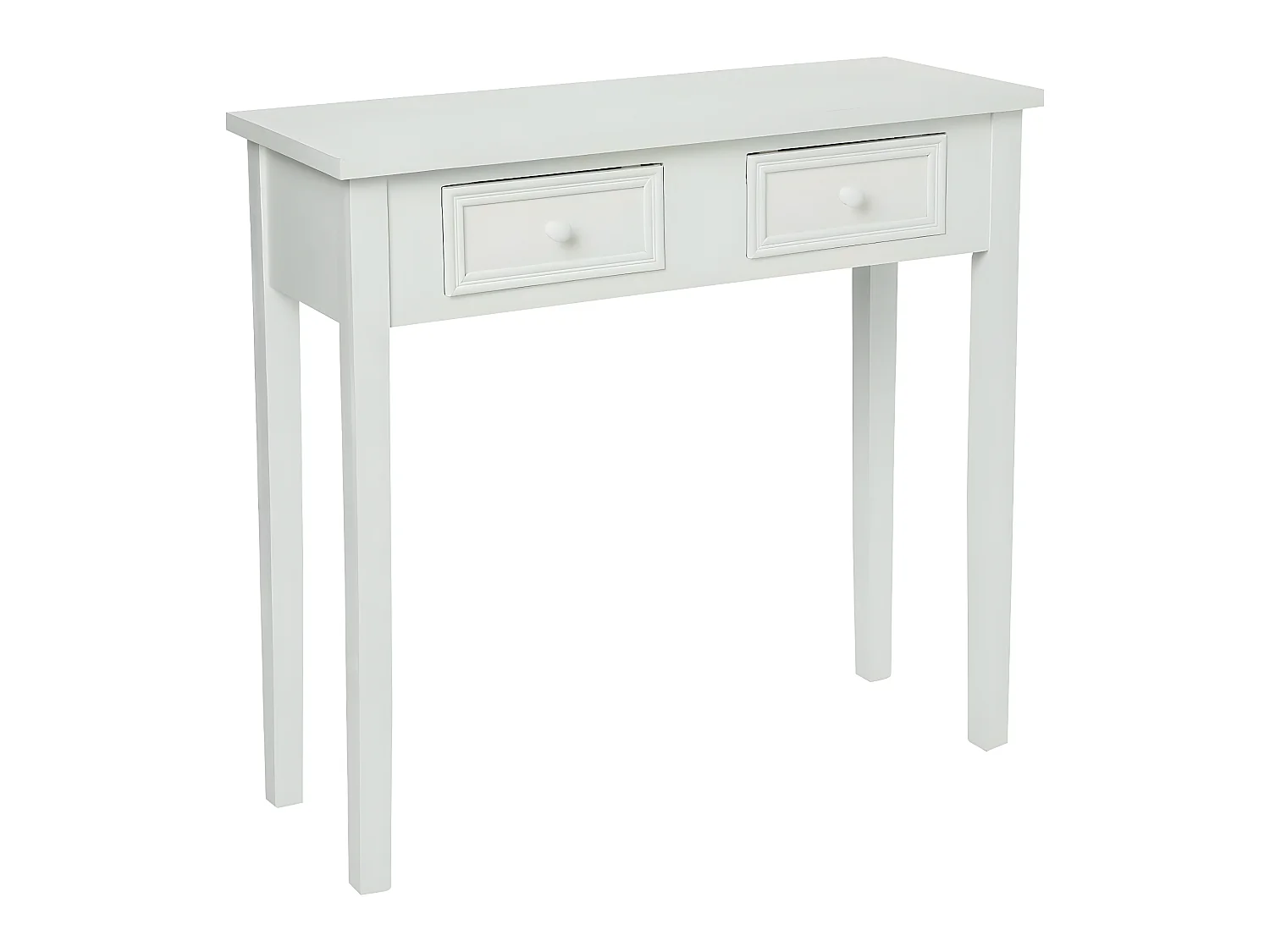 Meuble Console 2 Tiroirs en Bois Blanc H 76 cm