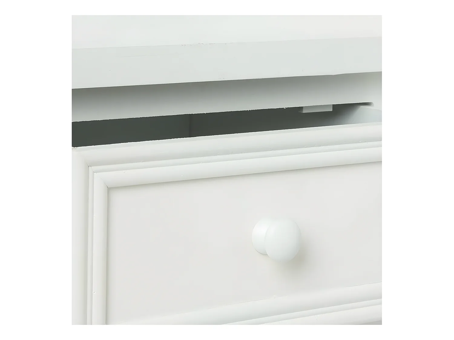 Meuble Console 2 Tiroirs en Bois Blanc H 76 cm