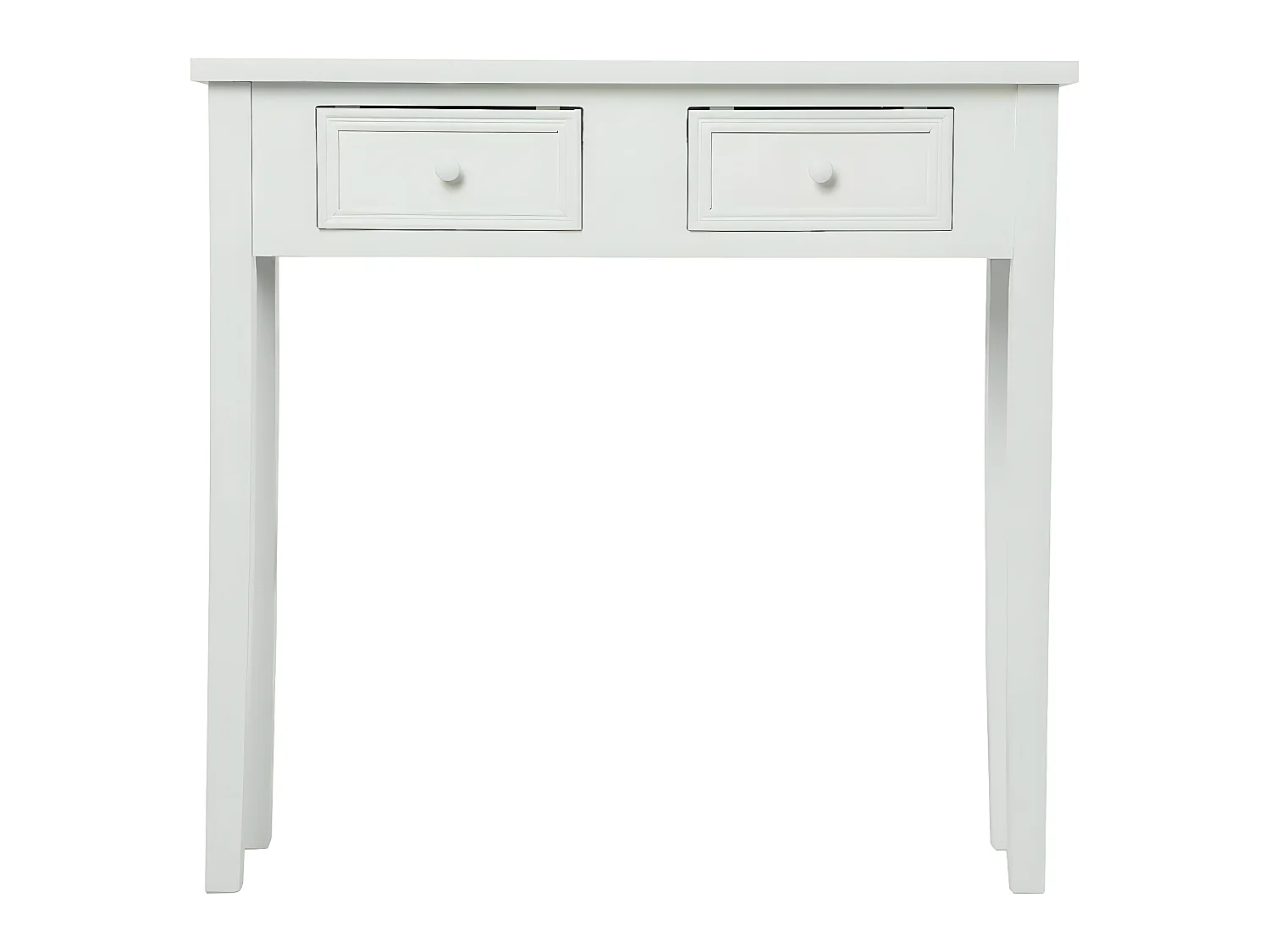 Meuble Console 2 Tiroirs en Bois Blanc H 76 cm