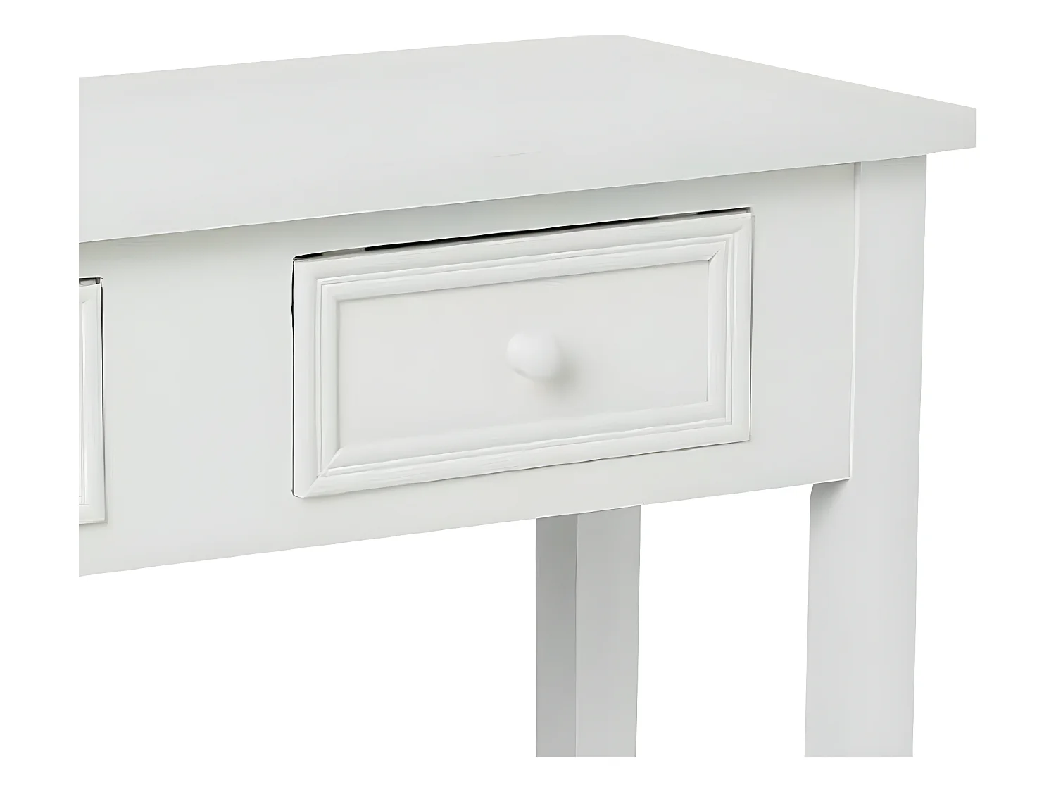 Meuble Console 2 Tiroirs en Bois Blanc H 76 cm