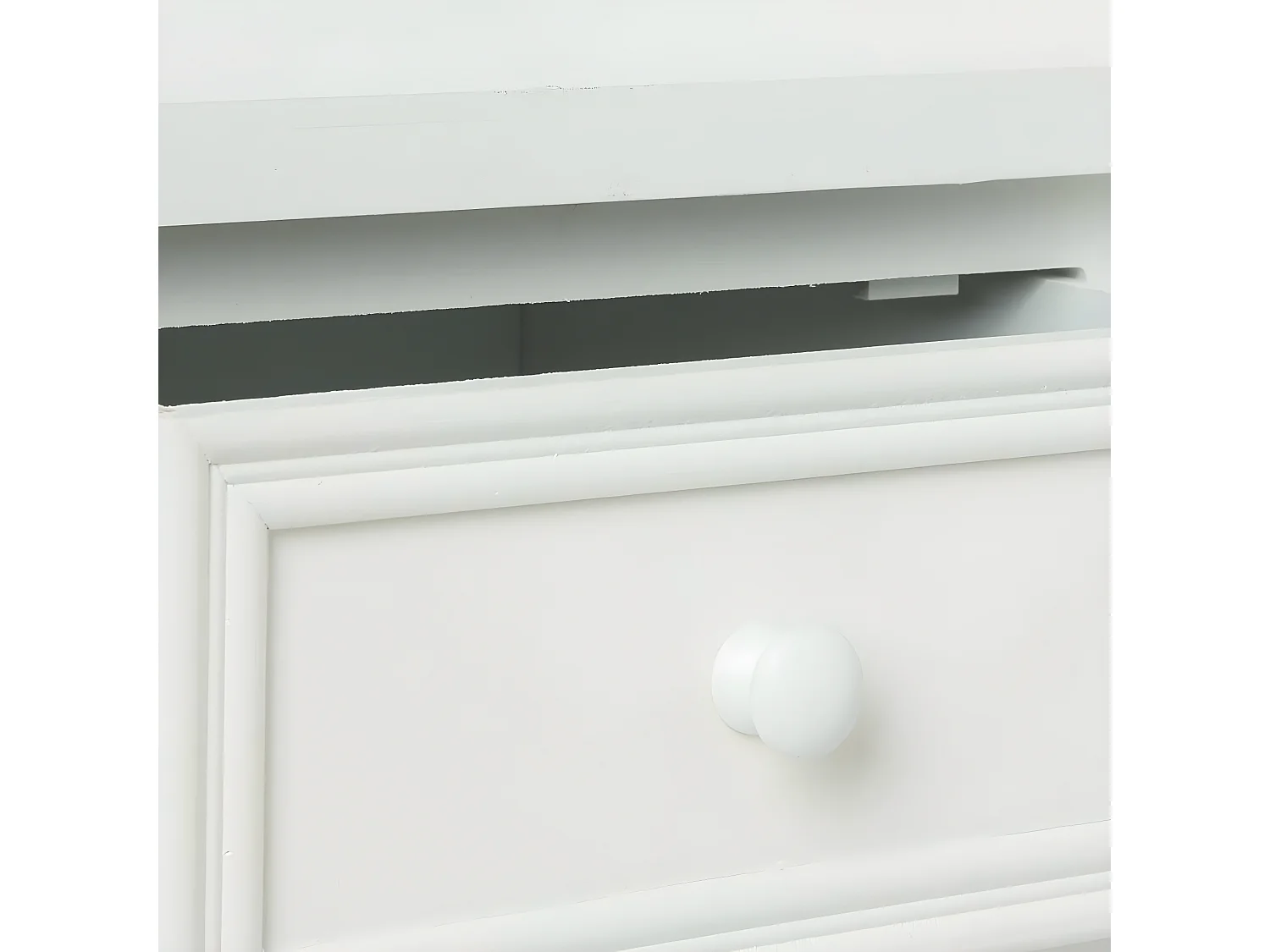 Meuble Console 2 Tiroirs en Bois Blanc H 76 cm