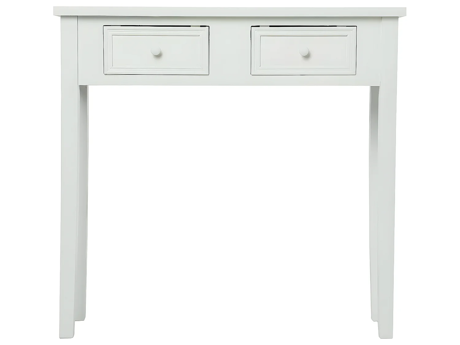 Meuble Console 2 Tiroirs en Bois Blanc H 76 cm