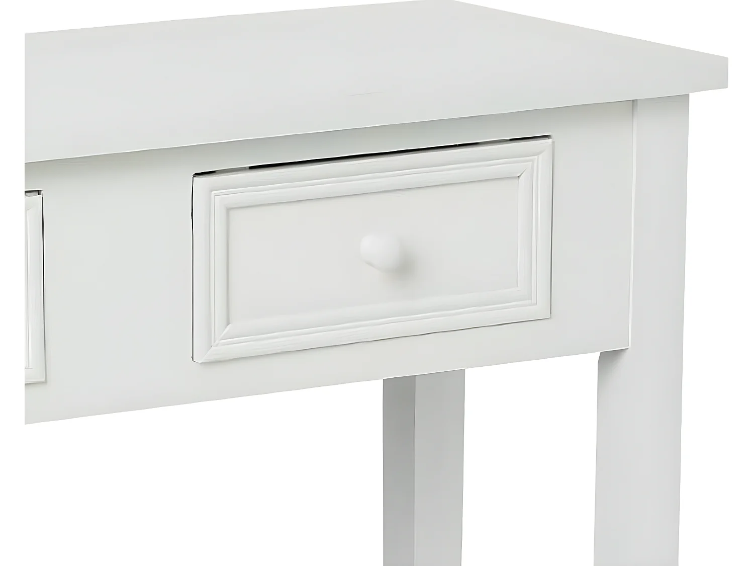 Meuble Console 2 Tiroirs en Bois Blanc H 76 cm