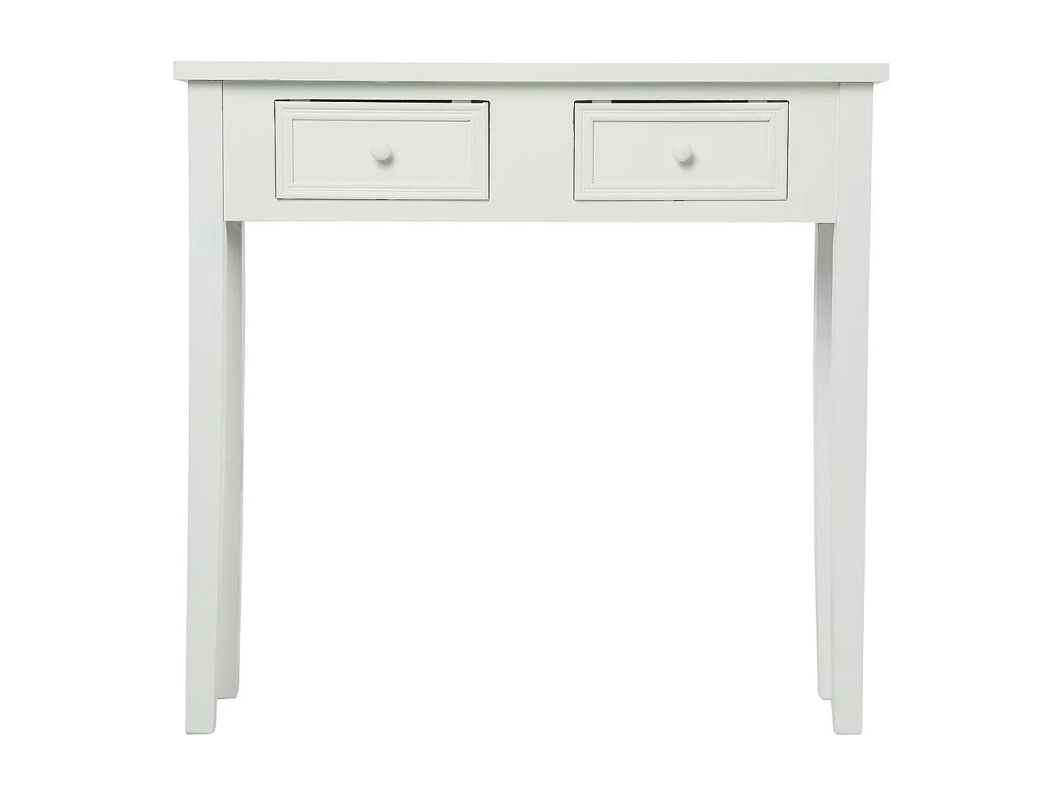 Meuble Console 2 Tiroirs en Bois Blanc H 76 cm