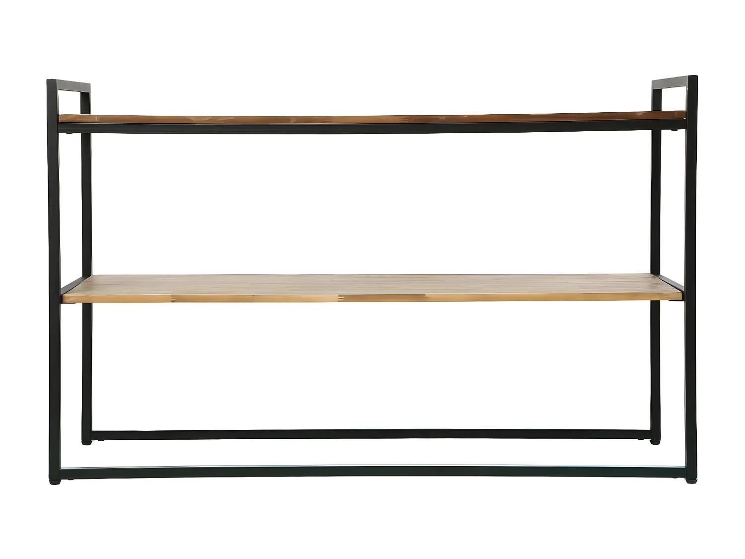 Meuble Console en Bois d'Acacia et Métal Noir H 75 cm