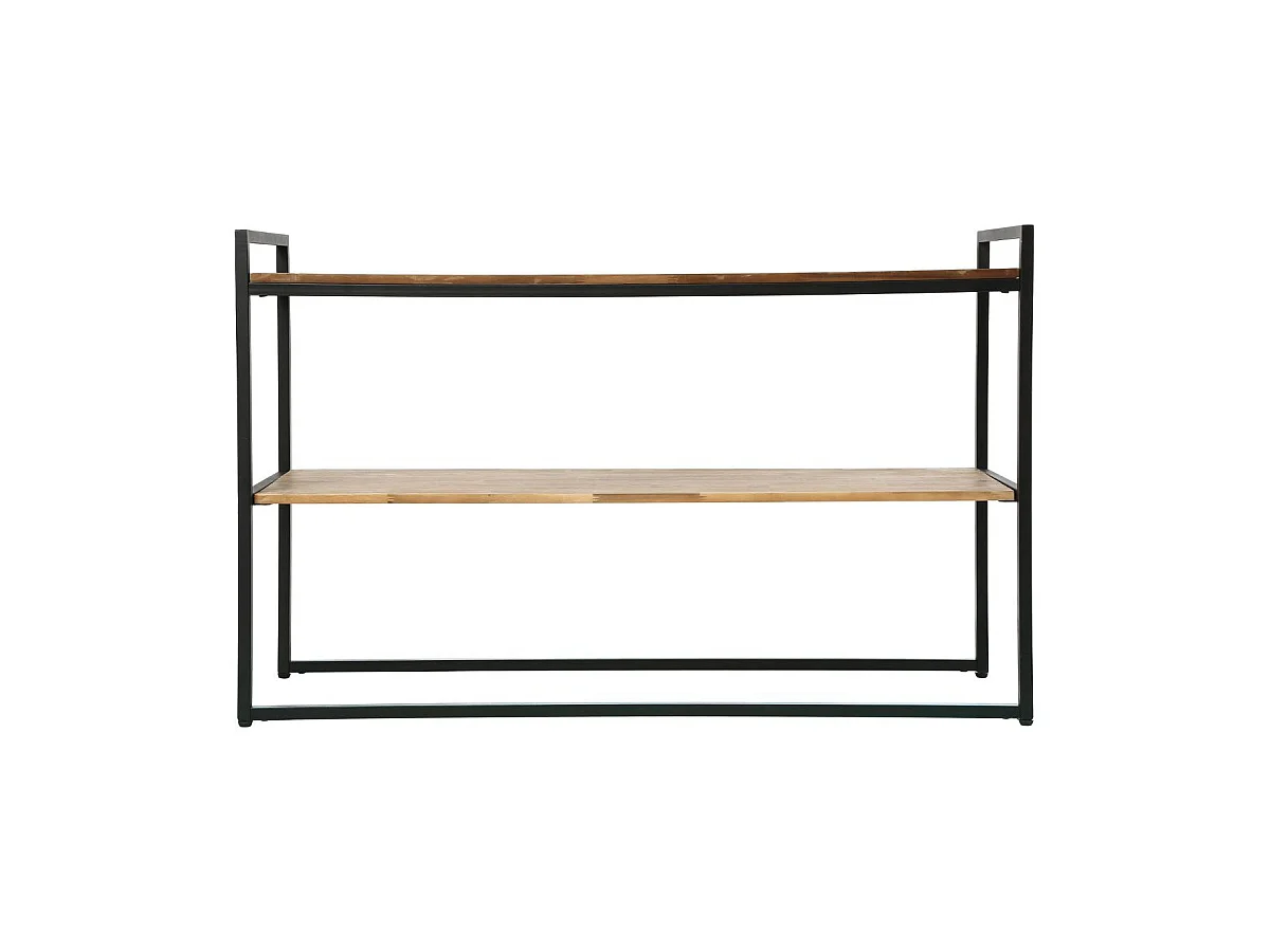 Meuble Console en Bois d'Acacia et Métal Noir H 75 cm