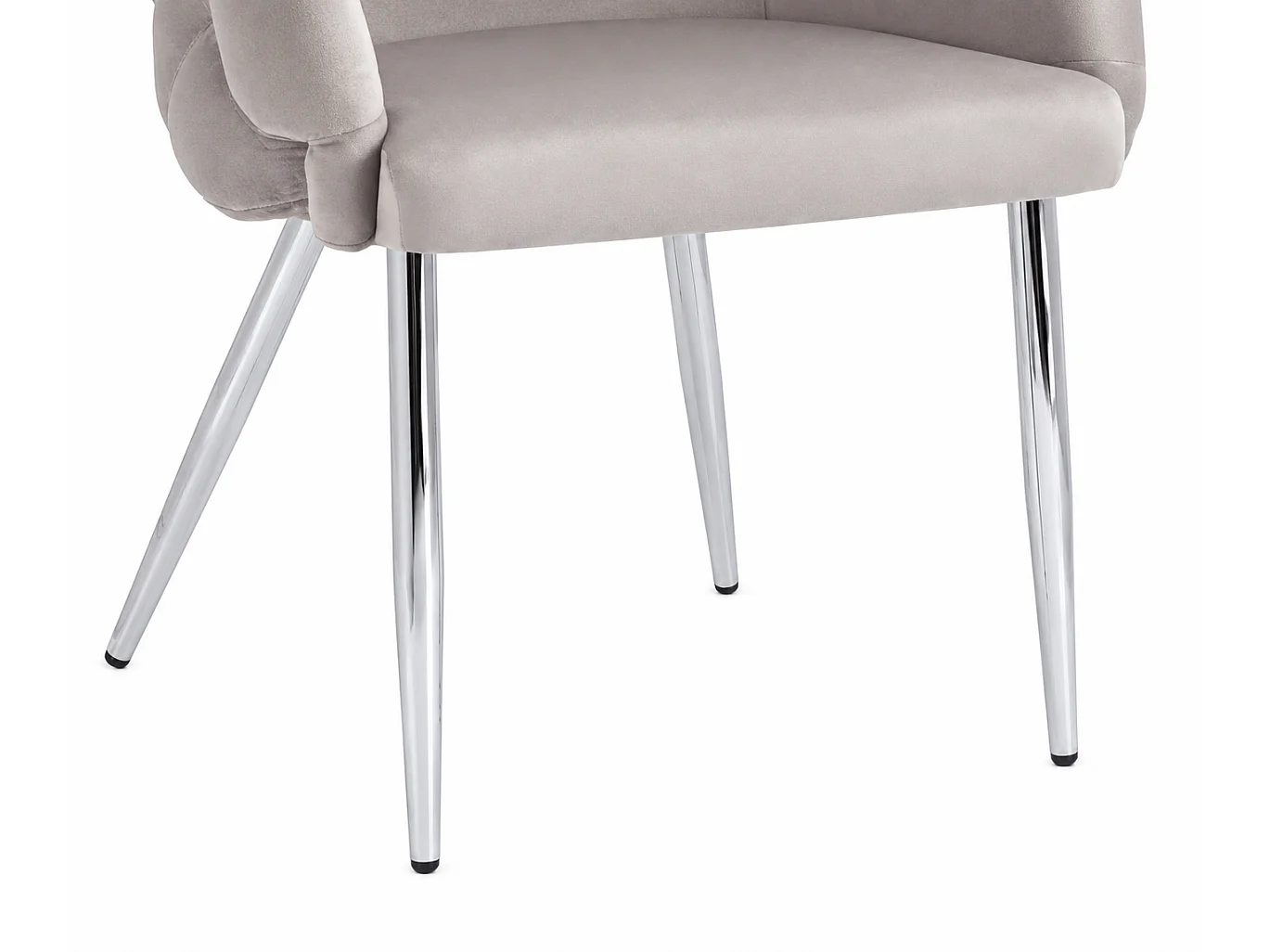 Lot de 2 chaises velours taupe pieds chromés