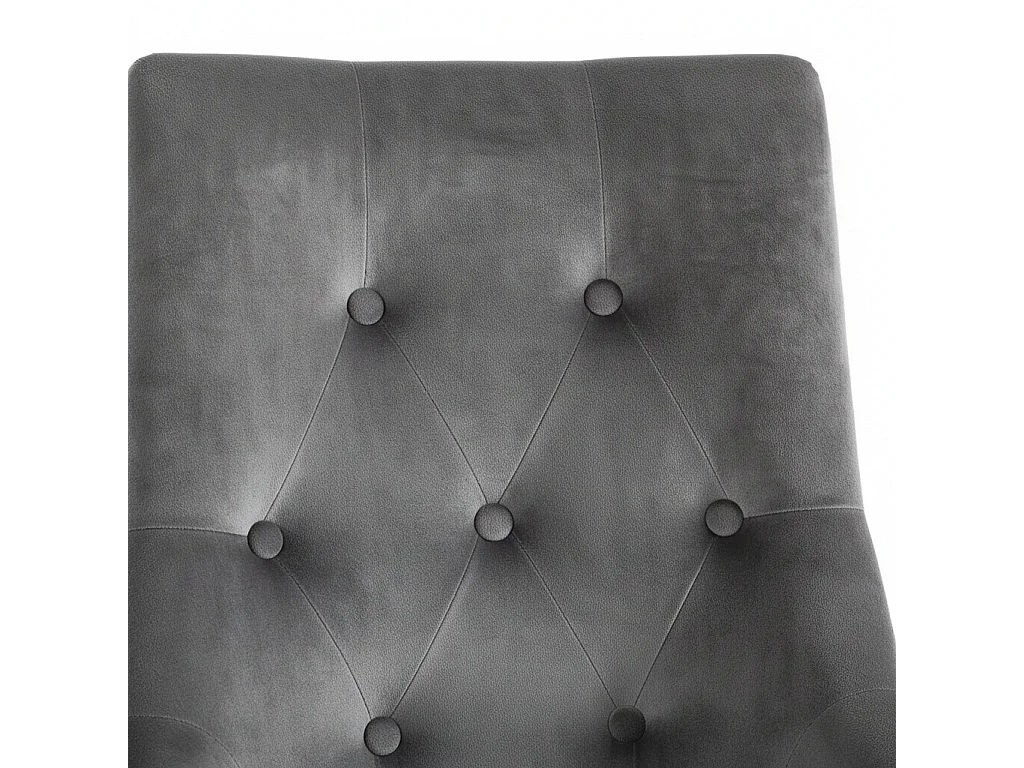 Lot 2 Chaises Salle à Manger Anneau Velours Anthracite Capitonnées Cloutées Pieds Gold