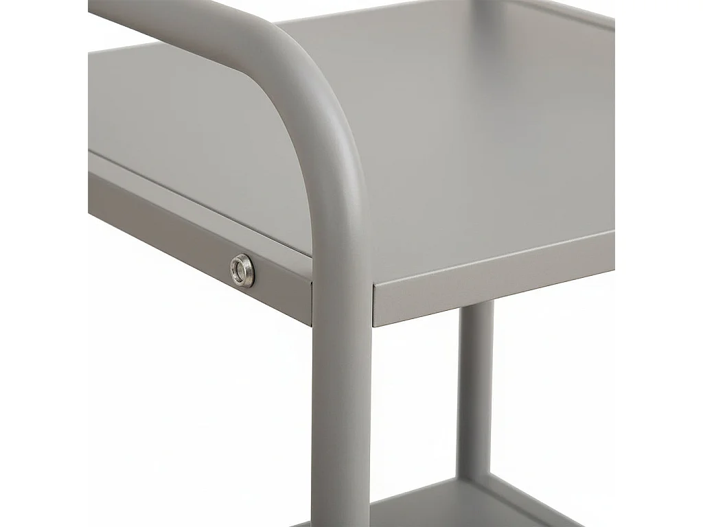 Chevet en métal gris 42x39x46 cm compact ASTRA
